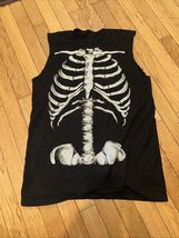 Ann Arbor Shirt Cutoff Skeleton Ribcage Shirt Medium Halloween Graphic Tee - $4.94