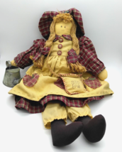Burlap Doll Straw (Rope) Hair/Watering Can - Delton Products Corp. Pennsylvania - £19.77 GBP