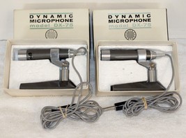 Pair Piezo DX-75 Slim Dynamic Microphones in Box ~ Vintage Mic - £64.13 GBP