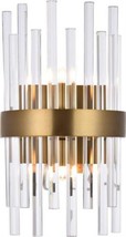 Wall Sconce DALLAS Contemporary 2-Light Gold Crystal Clear Royal-Cut Metal G9 - £198.79 GBP
