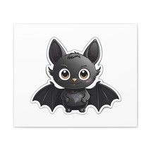 Personalised Wall Art Cartoon Bat Stretched Canvas Print On 0.75&quot; Pinewood Frame - £19.32 GBP+