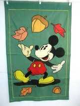 Disney Vintage 1990s Mickey Mouse garden flag 44x28 Fall Leaves 2-side n... - $49.49