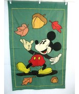 Disney Vintage 1990s Mickey Mouse garden flag 44x28 Fall Leaves 2-side n... - £39.51 GBP