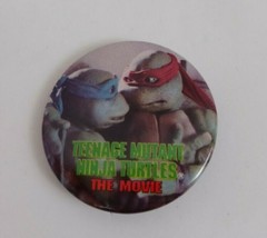 1991 Teenage Mutant Ninja Turtles The Movie Leonardo &amp; Raphael 2&quot; Pin Bu... - £3.06 GBP