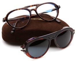 NEW TOM FORD TF5760-B 052 Havana Eyeglasses Frame 55-17-145 B44 Italy - £198.41 GBP