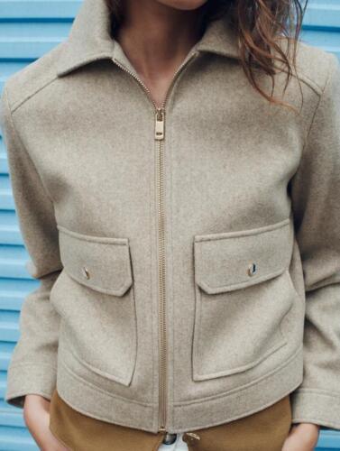 NEW ZARA 2024 BUTTER ZW COLLECTION TOPSTITCHED SUEDE LEATHER
