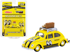 Volkswagen Beetle Low Ride Yellow with Roof Rack and Luggage &quot;Mooneyes&quot; &quot;Coll... - £25.46 GBP