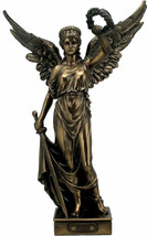 Ancient Greek Nike of Samothrace with Sword Cold Cast Bronze Statue 35.5cm/14&#39; - £122.63 GBP