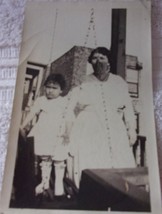 Mother &amp; Child Posing Outside Early 1900s - £3.13 GBP