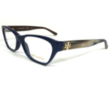 Tory Burch Eyeglasses Frames TY 2053 1409 Brown Horn Blue Gold Cat Eye 5... - $93.28