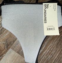 No Boundaries 2-Pair Womens Seamless Lurex Thong Underwear Panties Nylon... - $13.85