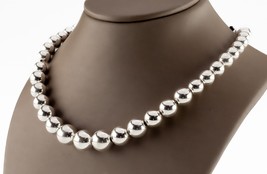 Tiffany &amp; Co. Sterling Silver Graduated Bead Necklace 16.25&quot; Gorgeous - £392.94 GBP