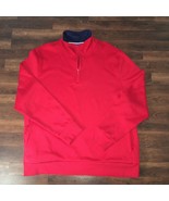 Le Tigre Extra Large Pull Over sweatshirt with quarter zip XL Red and Blue. - $47.86 CAD