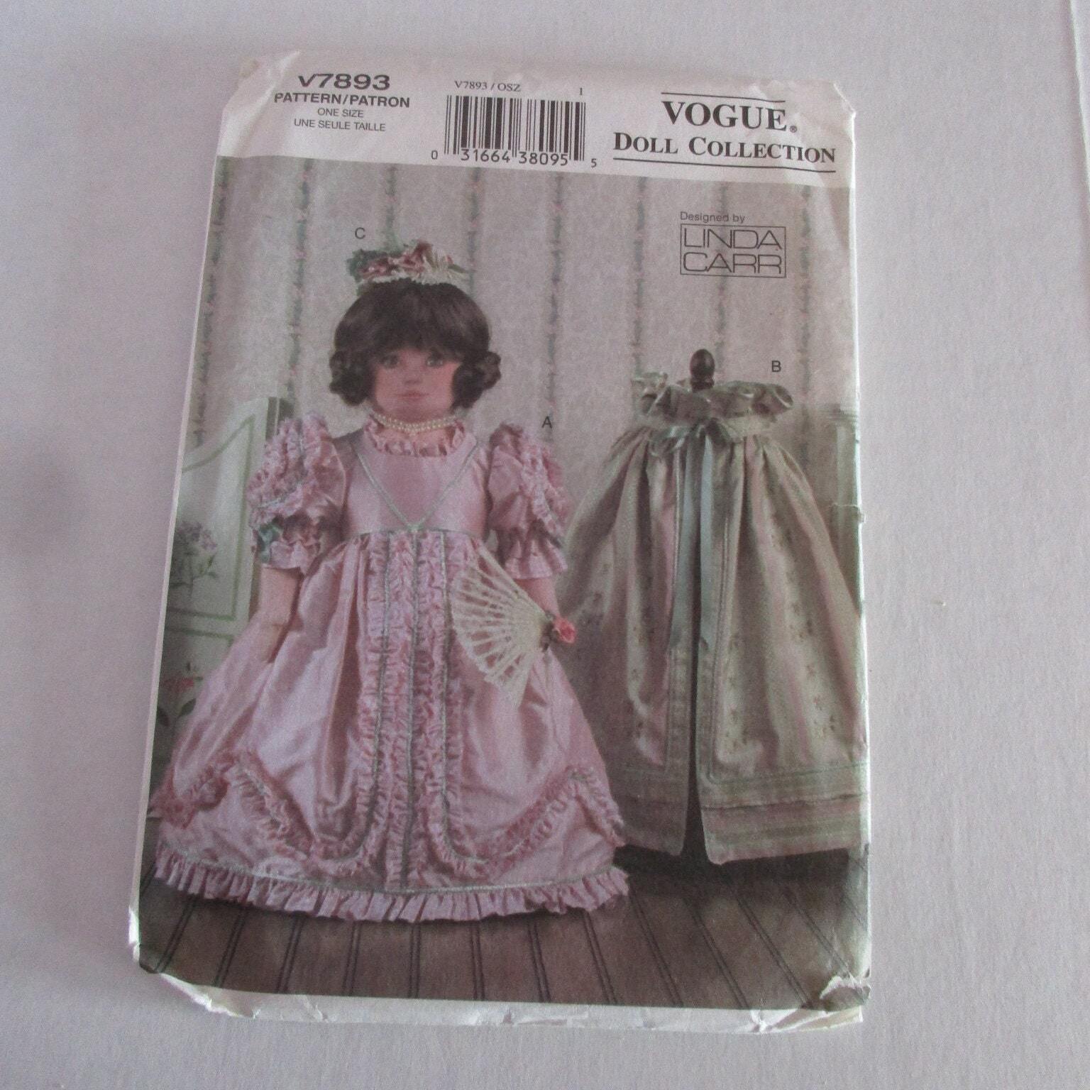 Historical Doll Clothes Pattern, Vogue 7893, Linda Carr 2004 - £11.74 GBP