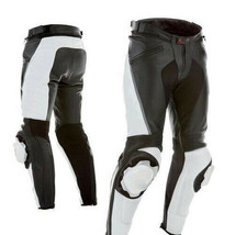 MENS BIKER RACING MOTORCYCLE LEATHER ARMOURED TROUSER MOTORBIKE LEATHER ... - $242.75 CAD