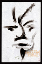 Face Sketch 1998 C Peterson * Oil Painting on Paper * Monochrome Abstract SIGNED - £152.28 GBP