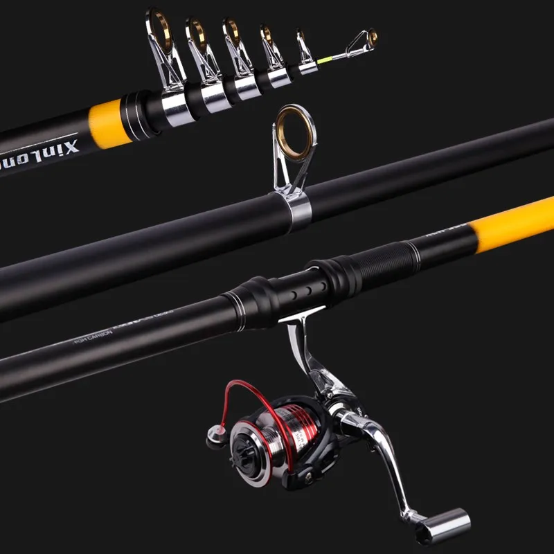 Sporting Super Hard Telescopic Lure Fishing Rod  FRP Carbon Fiber Spinning Fishi - £58.57 GBP