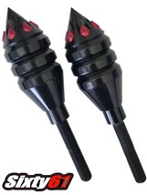 Suzuki GSXR 600 750 Black and Red Spike Spiked Frame Sliders and Mountin... - $59.99