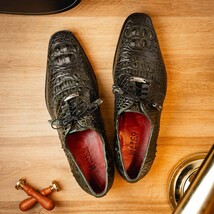 Nilo Genuine Crocodile Skin Deby's Oxford Dress Shoes Forest Green image 9