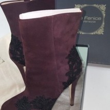 NIB LA FENICE Venezia Burgundy Women Suede Ankle Boots 7.5M Vero Cuoio Greenwich - £120.57 GBP