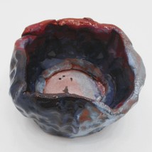 Wolf Pottery Bowl Blue &amp; Brown Glaze Signed Wolf inside - $297.33 MXN