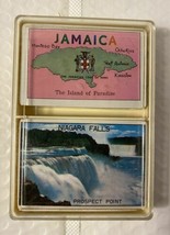 Vintage 2 Wrapped Playing Card Packs Niagara Falls Jamaica Plastic Case - 1970&#39;s - £15.93 GBP