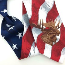 Moose International  Tie Stars Stripe American Flag Head Red Novelty IN17-74 New - £12.63 GBP