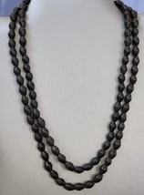 Black Wooden Bead Endless Rope Necklace, 38 Inches - £7.94 GBP