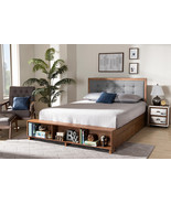 Elsie Dark Grey/Ash Walnut 4-Drawer Queen Size Platform Storage Bed - $775.00