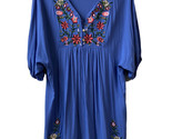 Unbranded Short Dress Womens Size XL Embroidered Royal Blue  Tunic - $16.38