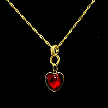AZT Red Heart Pendant &amp; 18k GF Chain - £51.15 GBP