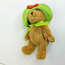 Boyds Bears Plush Stuffed Animal Toy Green Hat Bonnet Orange Flowers 8.7... - $8.90