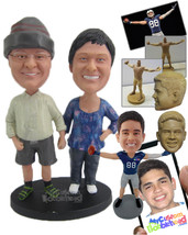 Personalized Bobblehead Cute Couple Holding Each Others Hand Wearing Casual Outf - £122.24 GBP