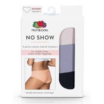 Fruit of the Loom Women&#39;s 3 Pack Pima Cotton Hipsters Panties Size X-Lar... - $7.86