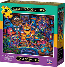 Gaming Monsters 300 Piece Jigsaw Puzzle 16 x 20&quot; Dowdle Folk Art - £19.35 GBP
