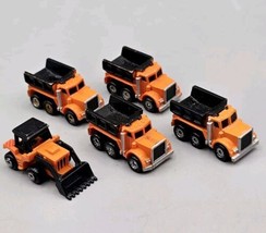 (4) 1987 Micro Machines Orange Dump Trunk &amp; (1) Orange Front End Loader ... - £21.67 GBP