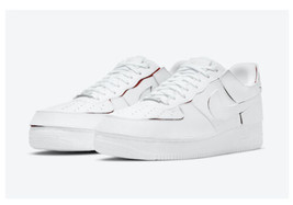 Authenticity Guarantee 
Nike Air Force One AF1 Low White Red Trim Shoes DC989... - £138.25 GBP