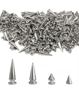 200 Sets Silver Cone Spikes Multiple Sizes Screw Back Studs Punk Rock Bu... - £20.02 GBP