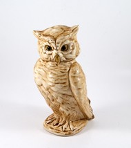 Horned Owl Figurine Cream/Beige 7.25&quot; Tall Vintage - £8.73 GBP