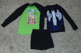 Boys Pajamas 3 Pc Tony Hawk Skateboard &amp; Marvel Spider-Man PJ Tops Shorts-size 6 - £5.45 GBP