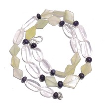 Natural Crystal Iolite Aventurine Gemstone Mix Shape Beads Necklace 17&quot; UB-5193 - £7.77 GBP