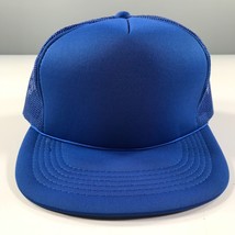 Vintage Cappello Camionista Blu Reale Orlo Piatto Rete Cupola Youngan Snapback - £9.04 GBP