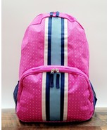 Large Pink w/ White Dots Blue &amp; White Striped School Backpack - £13.53 GBP
