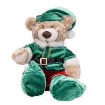 Build A Bear Teddy Plush 15&quot; Patch Santa Hat Elf Christmas Costume Brown... - $19.66