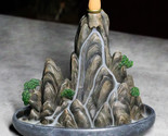 Eastern Feng Shui Tranquil Zen Rocky Mountain Range Backflow Cone Incens... - $26.99