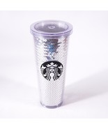 Starbucks Limited Edition Silver Sequin 24 Oz Tumbler Coffee Mug Tea Cup - £28.13 GBP