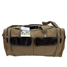 Calvin Klein Tan Canvas Travel Duffle Bag with Black Trim Gift With Purc... - $39.59