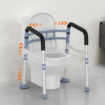 Stand-Alone Toilet Safety Rail: Adaptable Width And Height For Any Toilet; - £37.10 GBP