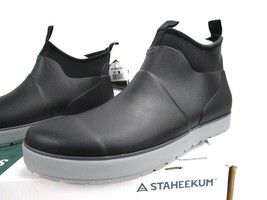 Staheekum Men&#39;s Rain Boot, Black Chelsea Shoe Waterproof Rubber, Slip-Resistant - £35.85 GBP