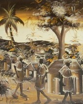 Signed Benjamin Caribbean Haitian Creole Art Painting - £1,225.57 GBP